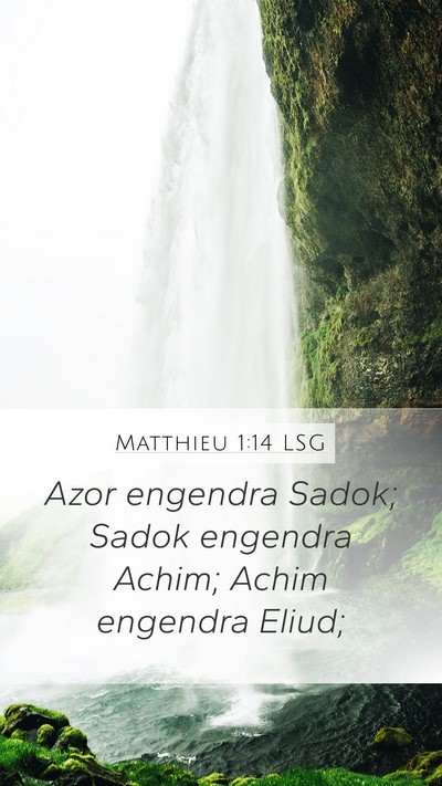 Matthieu 1:14 LSG Mobile Phone Wallpaper - Azor engendra Sadok; Sadok engendra Achim; Achim - Mobile Bible Verse Wallpaper