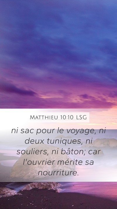 Matthieu 10:10 LSG Bible Verse Image