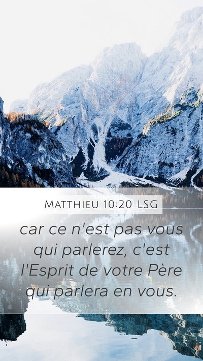 Matthieu 10:20 LSG Bible Verse Image
