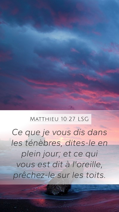 Matthieu 10:27 LSG Bible Verse Image