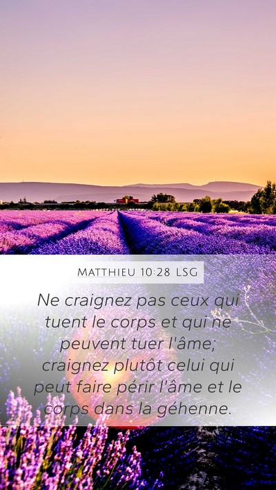 Matthieu 10:28 LSG Bible Verse Image