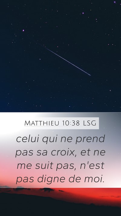 Matthieu 10:38 LSG Bible Verse Image