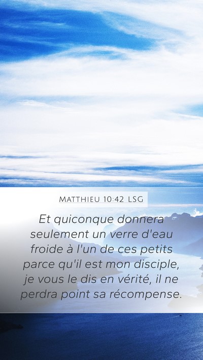 Matthieu 10:42 LSG Bible Verse Image