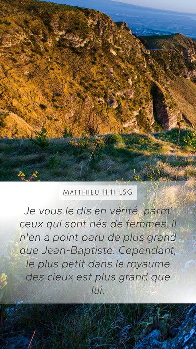 Matthieu 11:11 LSG Bible Verse Image