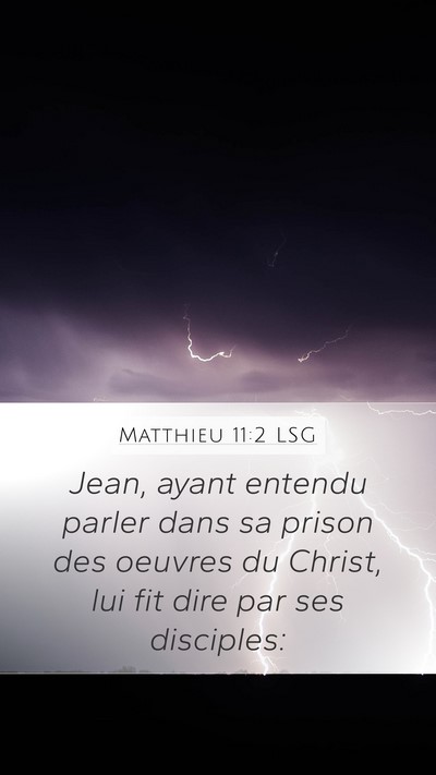 Matthieu 11:2 LSG Bible Verse Image