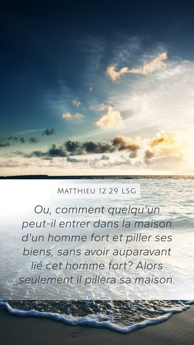 Matthieu 12:29 LSG Bible Verse Image