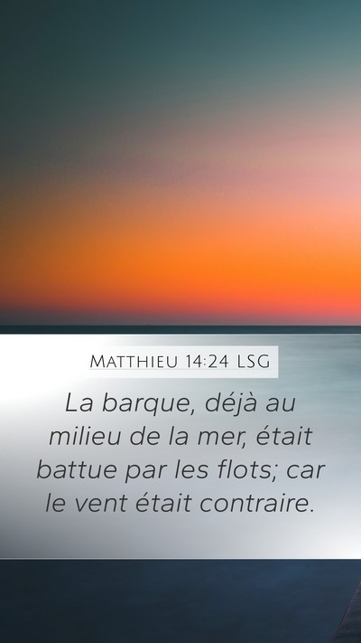 Matthieu 14:24 LSG Bible Verse Image
