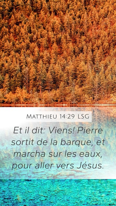 Matthieu 14:29 LSG Mobile Phone Wallpaper - Et il dit: Viens! Pierre sortit de la barque, et - Mobile Bible Verse Wallpaper