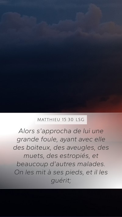 Matthieu 15:30 LSG Bible Verse Image