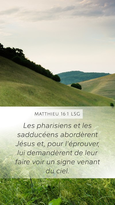 Matthieu 16:1 LSG Mobile Phone Wallpaper - Les pharisiens et les sadducéens abordèrent - Mobile Bible Verse Wallpaper