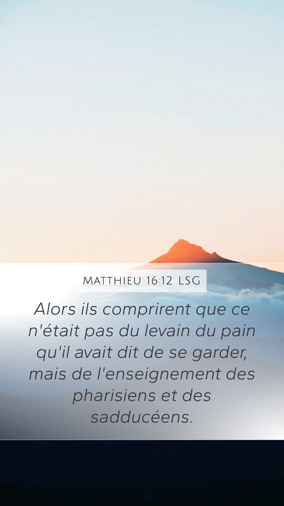 Matthieu 16:12 LSG Bible Verse Image