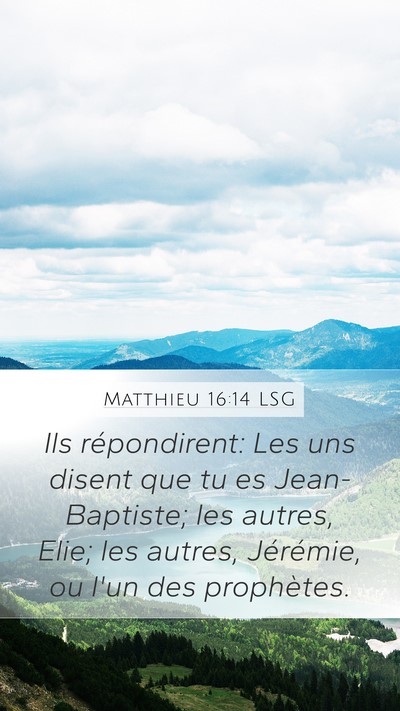 Matthieu 16:14 LSG Bible Verse Image
