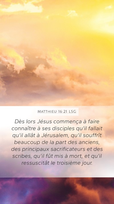 Matthieu 16:21 LSG Bible Verse Image