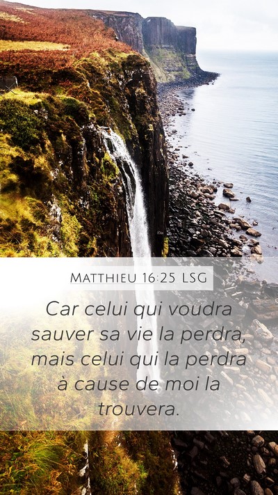 Matthieu 16:25 LSG Bible Verse Image