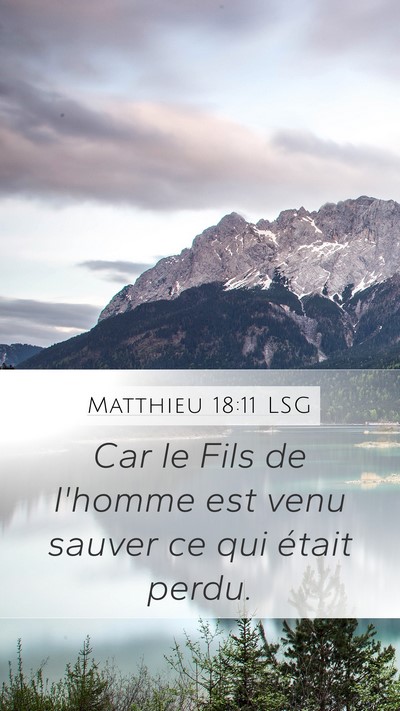 Matthieu 18:11 LSG Mobile Phone Wallpaper - Car le Fils de l'homme est venu sauver ce qui - Mobile Bible Verse Wallpaper