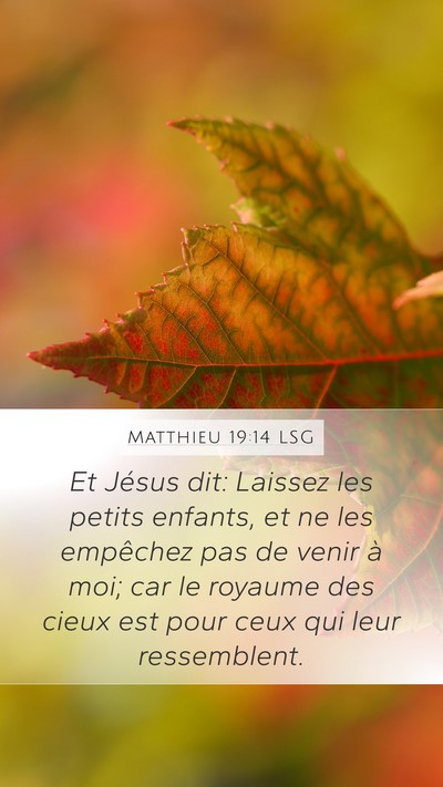 Matthieu 19:14 LSG Bible Verse Image