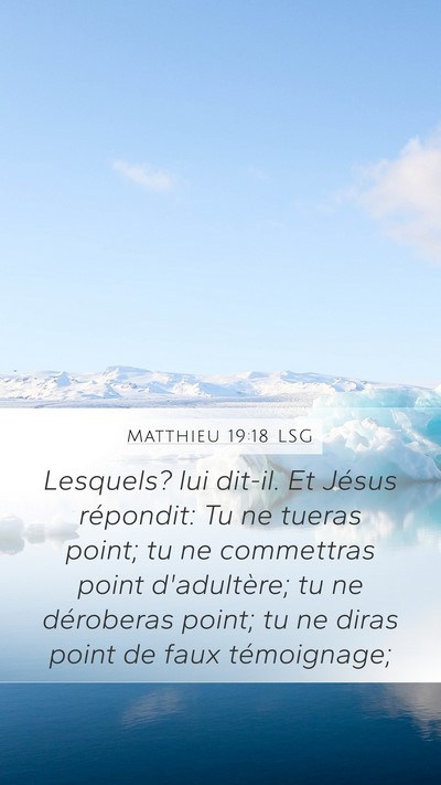 Matthieu 19:18 LSG Bible Verse Image