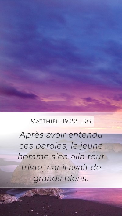 Matthieu 19:22 LSG Bible Verse Image