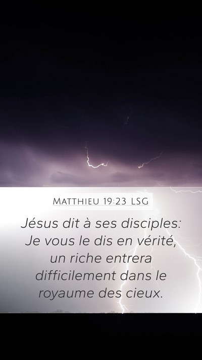 Matthieu 19:23 LSG Bible Verse Image