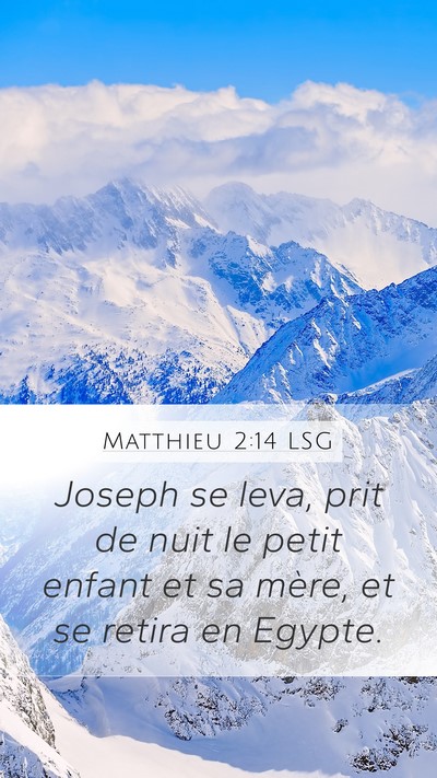 Matthieu 2:14 LSG Mobile Phone Wallpaper - Joseph se leva, prit de nuit le petit enfant et - Mobile Bible Verse Wallpaper
