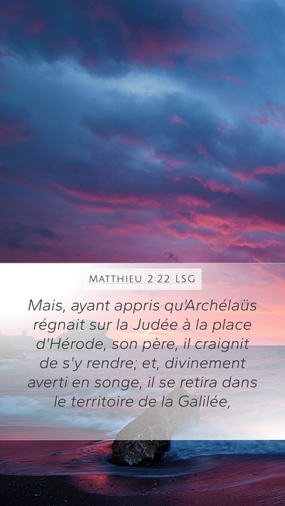 Matthieu 2:22 LSG Bible Verse Image