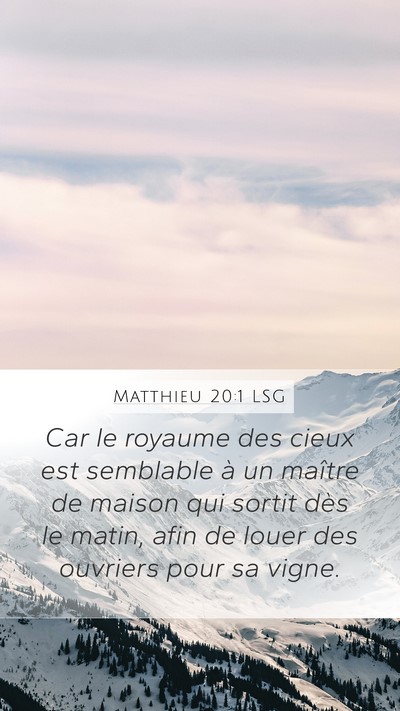 Matthieu 20:1 LSG Bible Verse Image