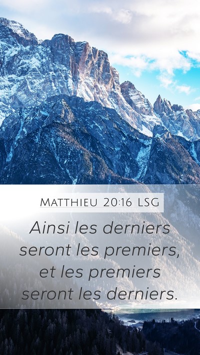 Matthieu 20:16 LSG Bible Verse Image