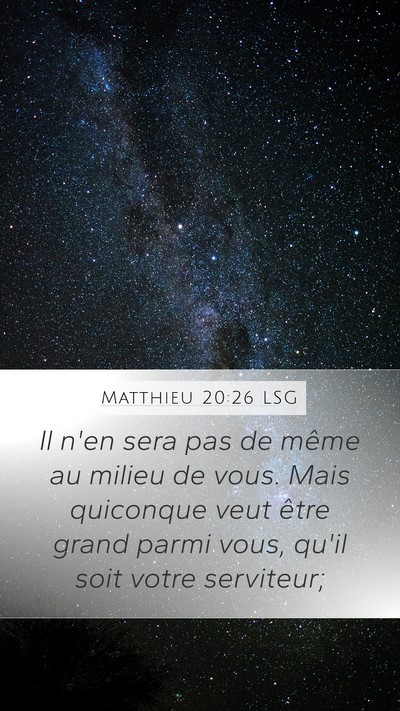 Matthieu 20:26 LSG Bible Verse Image