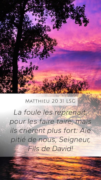 Matthieu 20:31 LSG Bible Verse Image