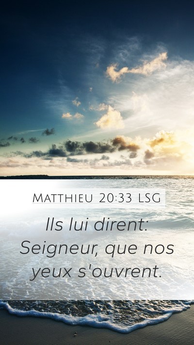 Matthieu 20:33 LSG Mobile Phone Wallpaper - Ils lui dirent: Seigneur, que nos yeux - Mobile Bible Verse Wallpaper