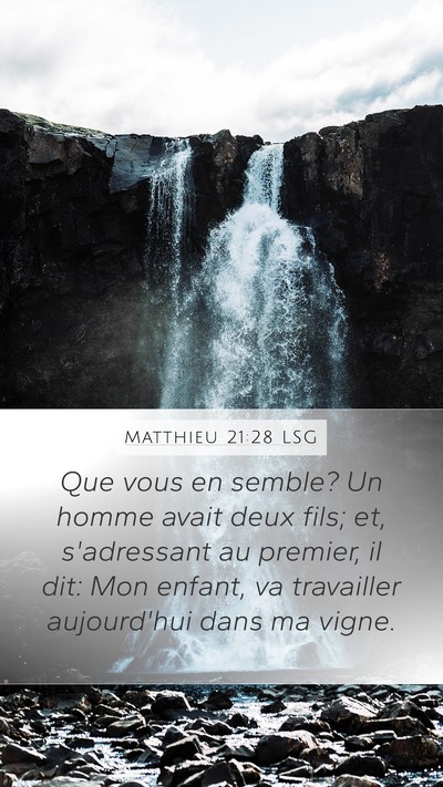 Matthieu 21:28 LSG Bible Verse Image
