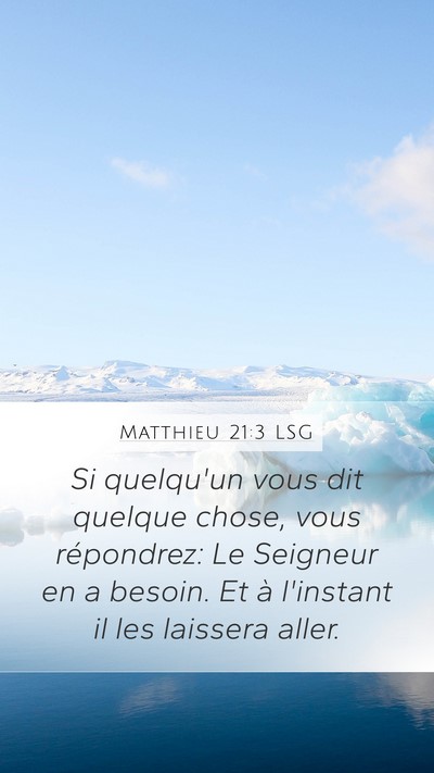 Matthieu 21:3 LSG Bible Verse Image