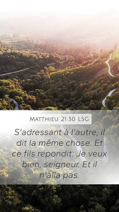 Matthieu 21:30 LSG Bible Verse Image