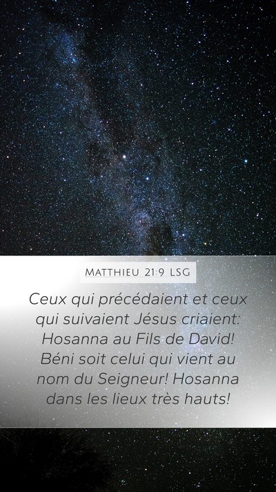 Matthieu 21:9 LSG Bible Verse Image
