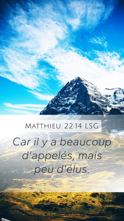 Matthieu 22:14 LSG Bible Verse Image