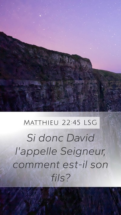 Matthieu 22:45 LSG Mobile Phone Wallpaper - Si donc David l'appelle Seigneur, comment est-il - Mobile Bible Verse Wallpaper
