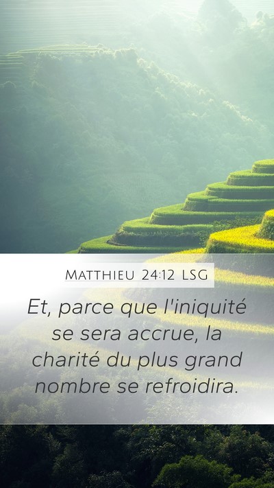 Matthieu 24:12 LSG Bible Verse Image
