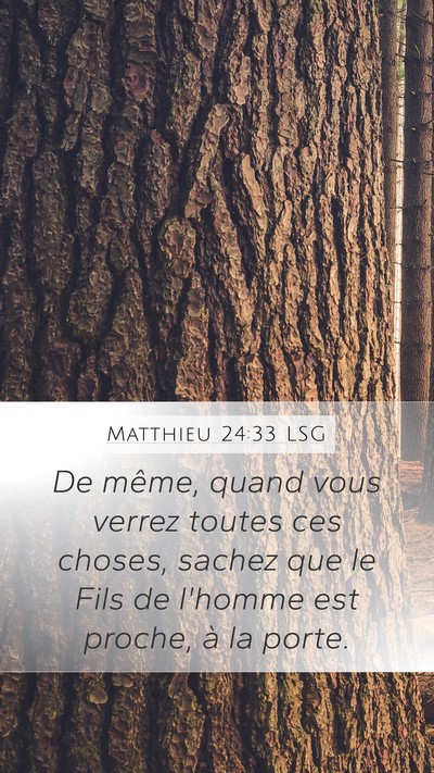 Matthieu 24:33 LSG Mobile Phone Wallpaper - De même, quand vous verrez toutes ces choses, - Mobile Bible Verse Wallpaper