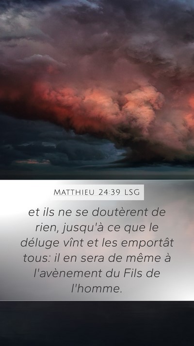 Matthieu 24:39 LSG Bible Verse Image