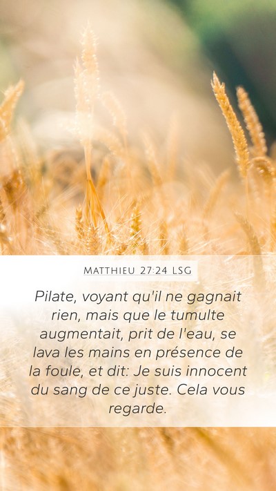 Matthieu 27:24 LSG Bible Verse Image