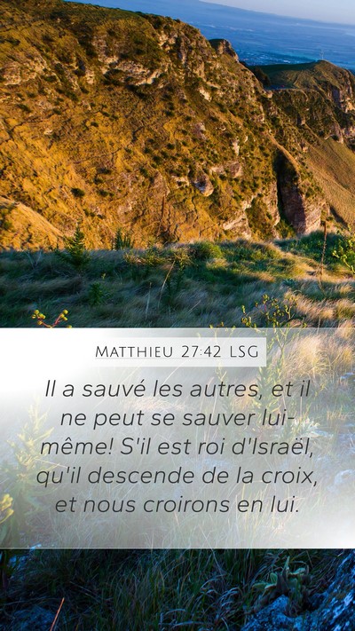 Matthieu 27:42 LSG Bible Verse Image