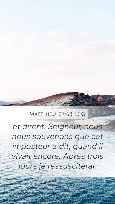 Matthieu 27:63 LSG Bible Verse Image