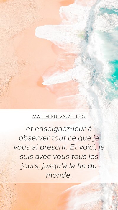 Matthieu 28:20 LSG Bible Verse Image