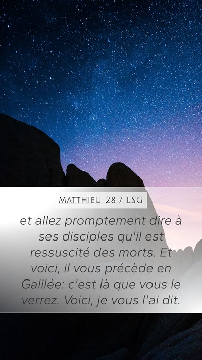 Matthieu 28:7 LSG Bible Verse Image