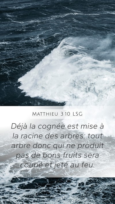 Matthieu 3:10 LSG Mobile Phone Wallpaper - Déjà la cognée est mise à la racine des - Mobile Bible Verse Wallpaper