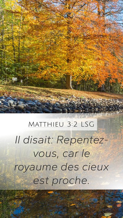 Matthieu 3:2 LSG Bible Verse Image