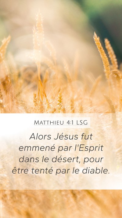 Matthieu 4:1 LSG Bible Verse Image
