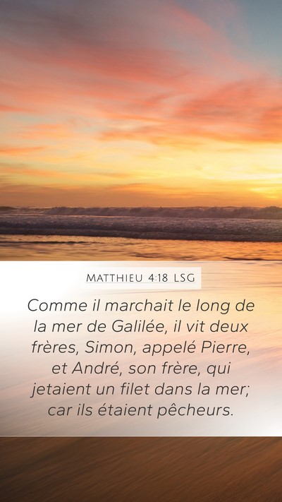 Matthieu 4:18 LSG Bible Verse Image