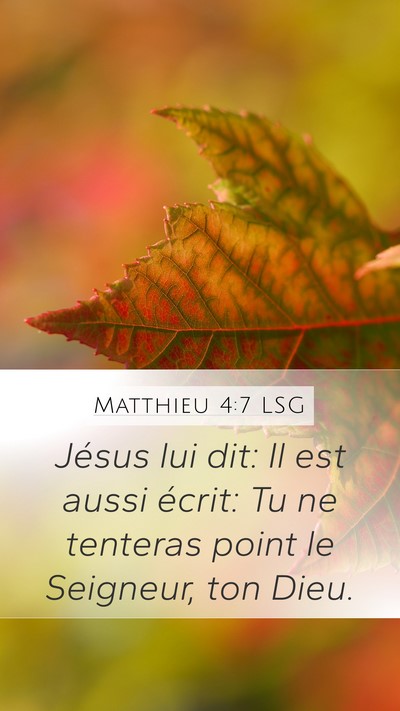 Matthieu 4:7 LSG Bible Verse Image