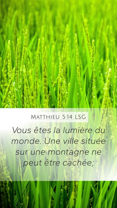 Matthieu 5:14 LSG Bible Verse Image